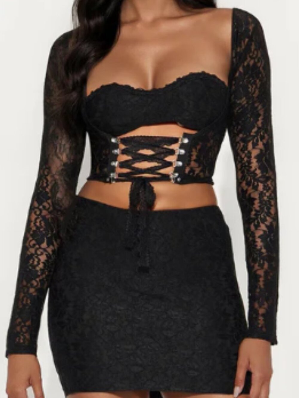 New Black Lace Top